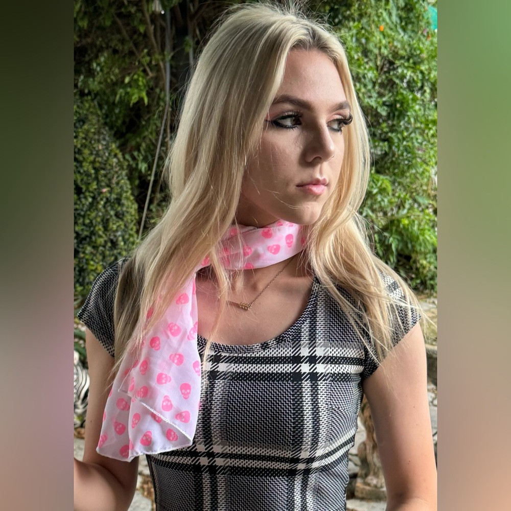 Custom Made Pink On Pink Skull Versatile Scarf